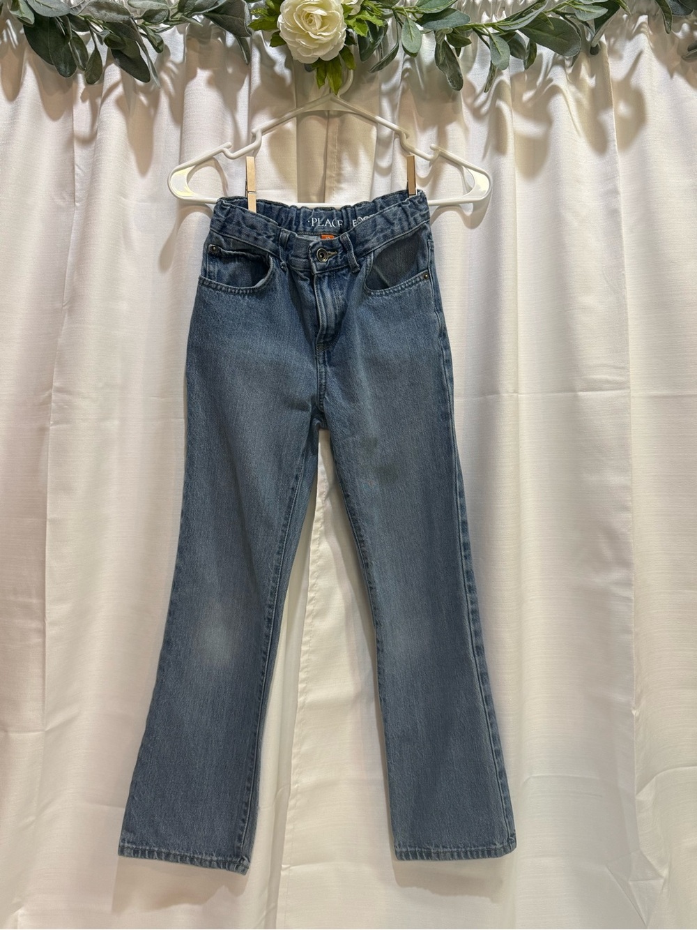 The Children's Place Boys Bootcut Jeans Size 10 Medium Wash Adjustable Waist